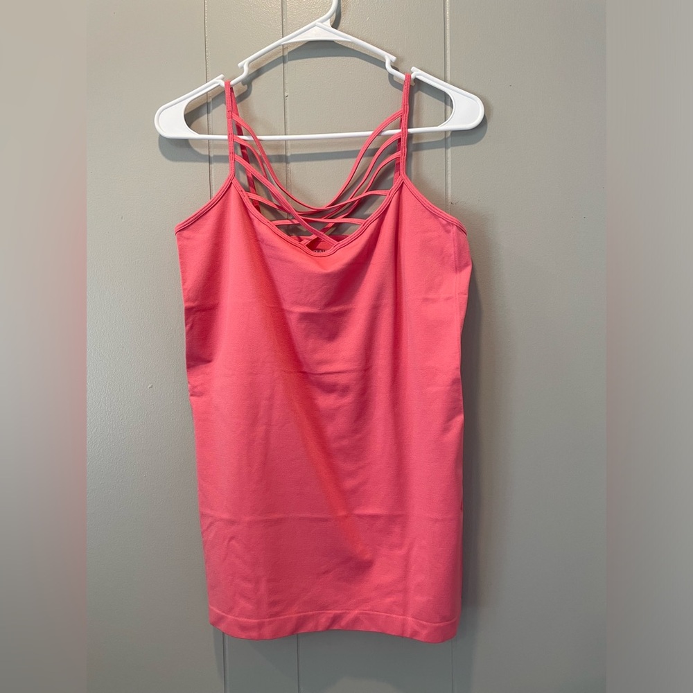 Zenana pink crisscross tank